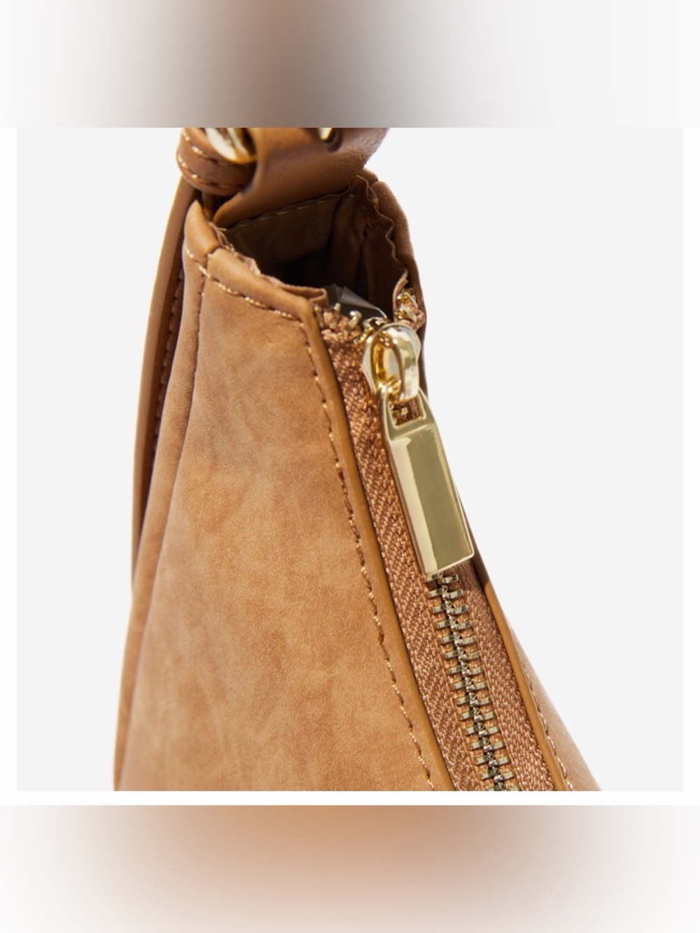 Crescent Hobo Bag in Saddle Brown - Picture 4 of 11